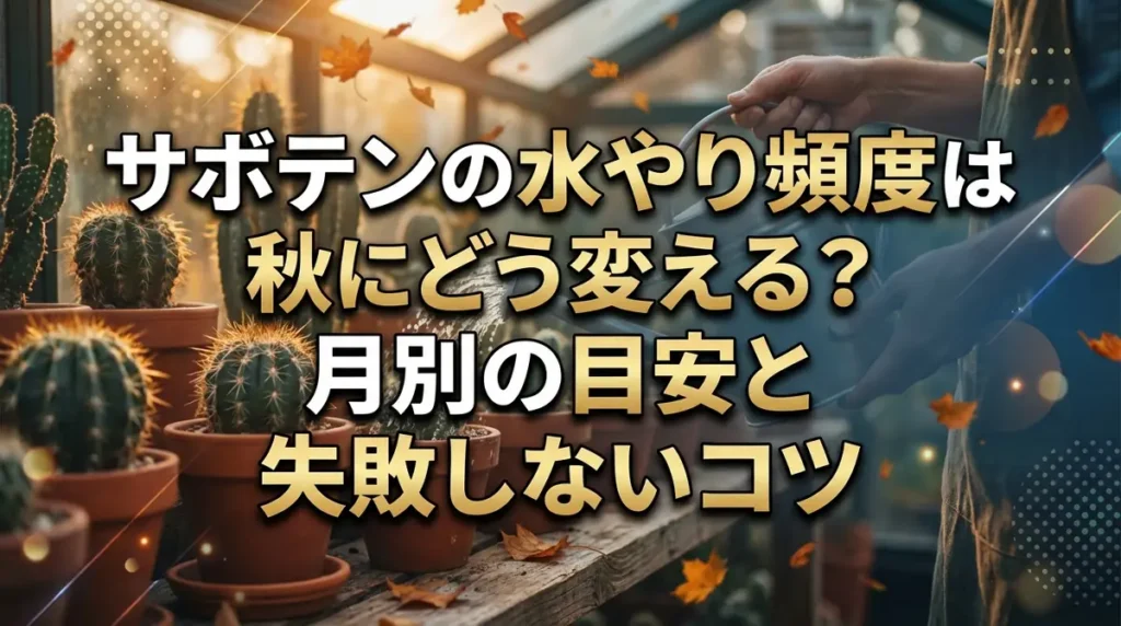 サボテンの水やり頻度は秋にどう変える？月別の目安と失敗しないコツ
