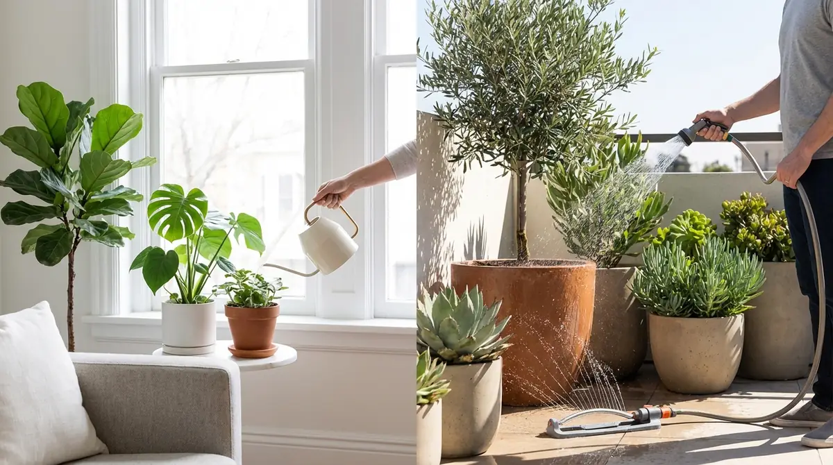 室内と屋外で違う?置き場所別の水やり調整