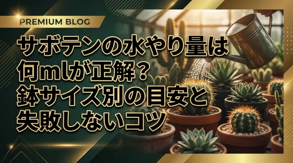 サボテンの水やり量は何mlが正解？鉢サイズ別の目安と失敗しないコツ