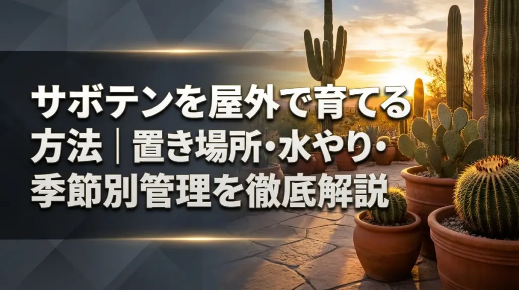 サボテンを屋外で育てる方法｜置き場所・水やり・季節別管理を徹底解説