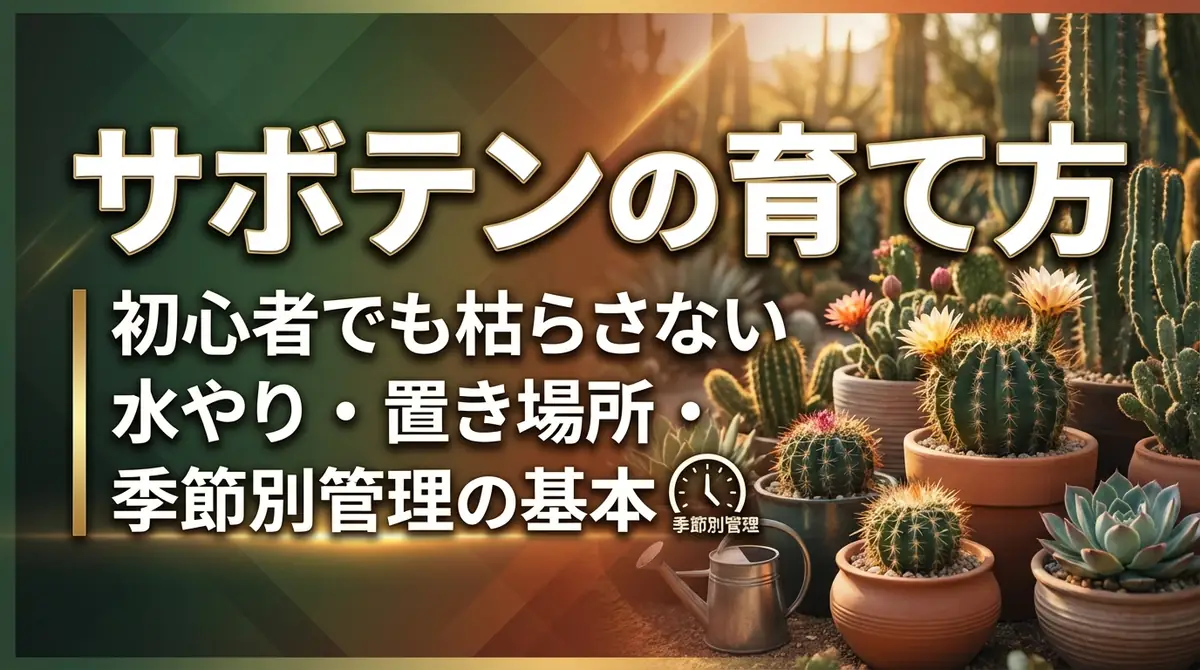 サボテンの育て方｜初心者でも枯らさない水やり・置き場所・季節別管理の基本