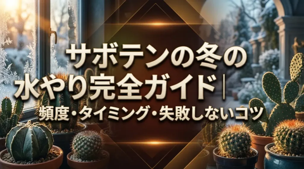サボテンの冬の水やり完全ガイド｜頻度・タイミング・失敗しないコツ