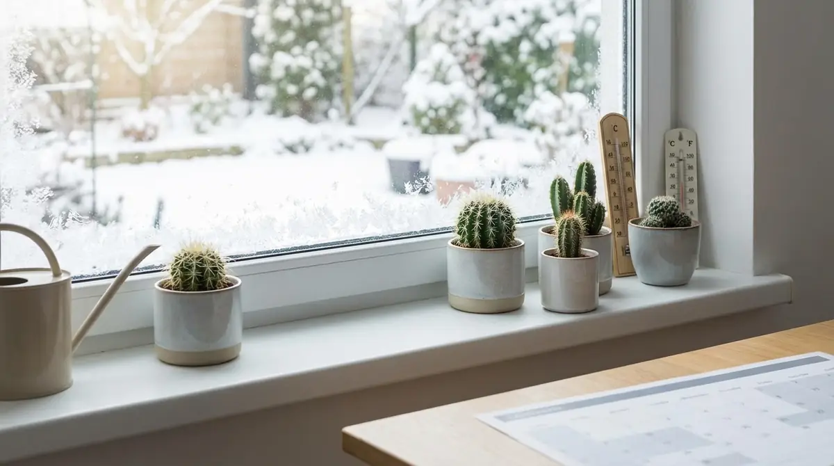 【結論】冬のサボテン水やりは月1回が基本｜室温別の目安早見表