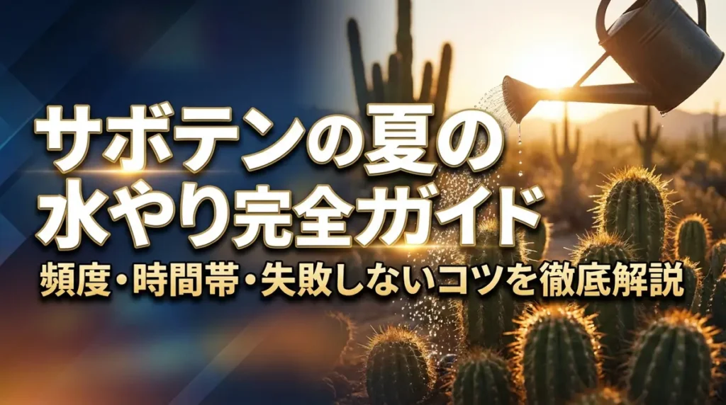 サボテンの夏の水やり完全ガイド｜頻度・時間帯・失敗しないコツを徹底解説