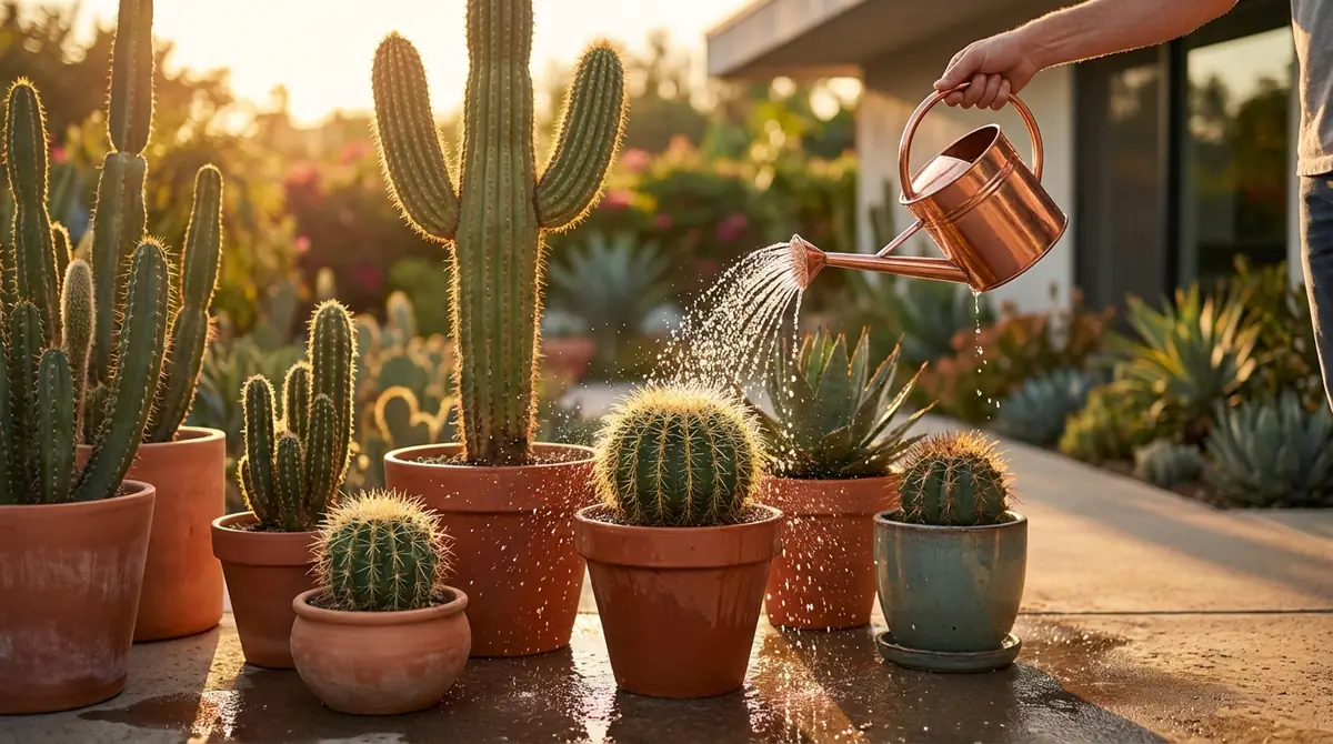 【結論】夏のサボテン水やりは「週1〜2回・夕方・たっぷり」が正解