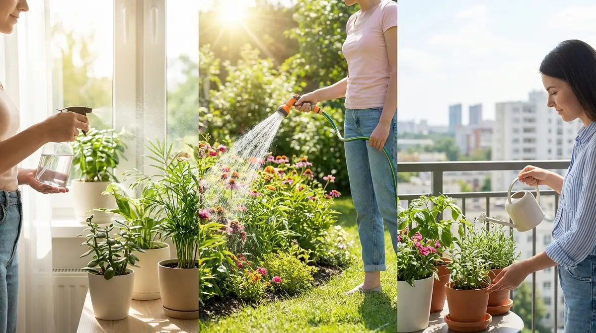 【場所別】室内・屋外・ベランダの夏の水やり調整術