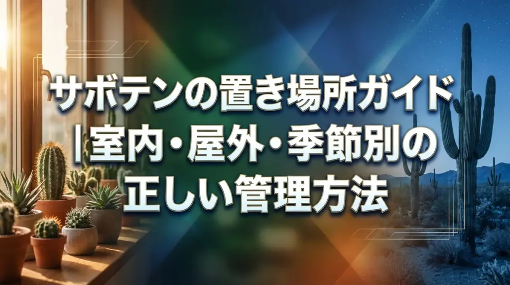 サボテンの置き場所ガイド｜室内・屋外・季節別の正しい管理方法