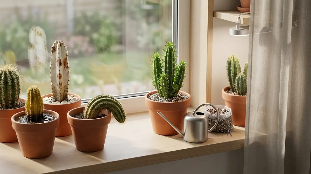 窓辺でサボテンを枯らす5つの失敗パターンと対策