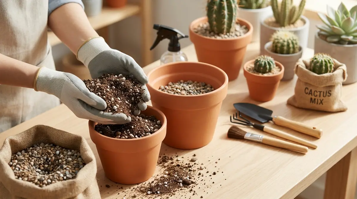 植え替え時のサボテン用土の入れ方と注意点