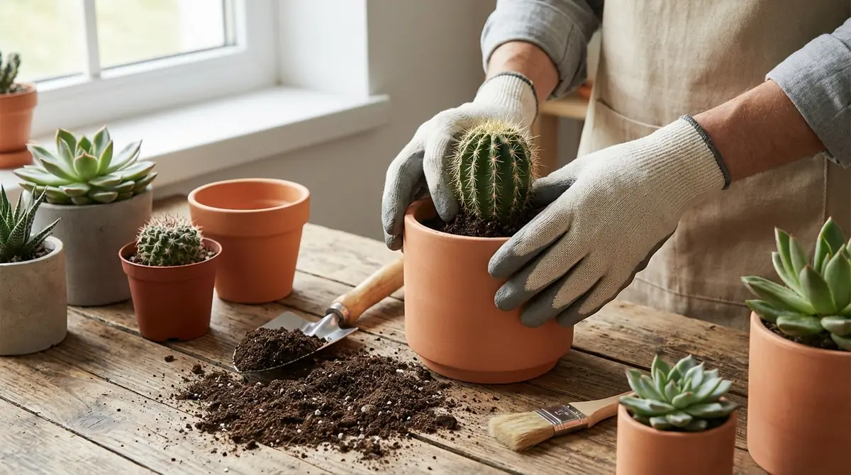 鉢を購入したら実践！サボテンの植え替え基本ステップ
