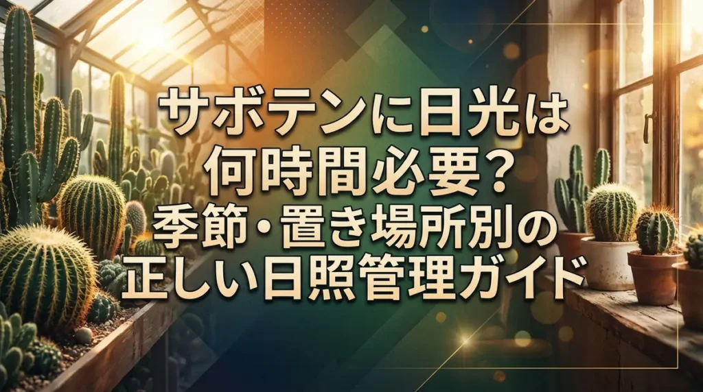 サボテンに日光は何時間必要？季節・置き場所別の正しい日照管理ガイド