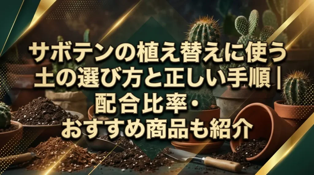 サボテンの植え替えに使う土の選び方と正しい手順｜配合比率・おすすめ商品も紹介