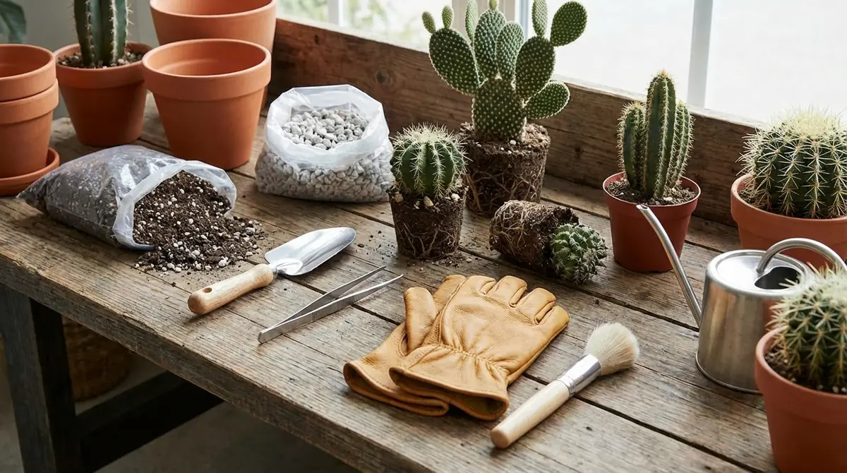 サボテンの植え替えに必要な道具リスト