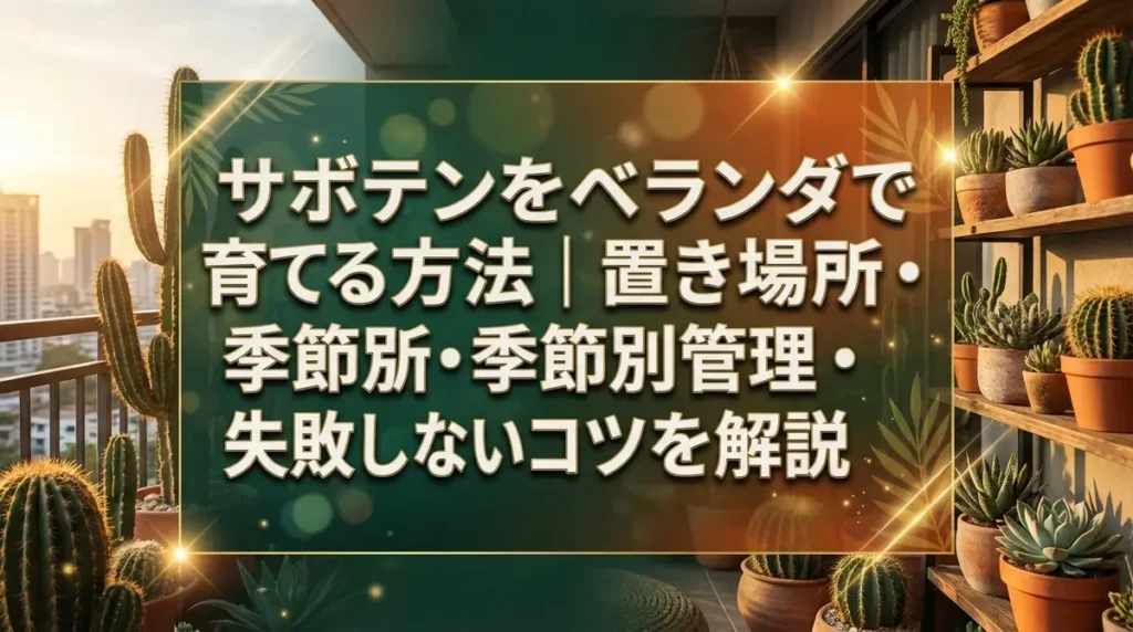 サボテンをベランダで育てる方法｜置き場所・季節別管理・失敗しないコツを解説