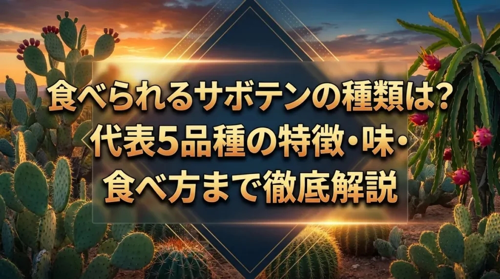 食べられるサボテンの種類は？代表5品種の特徴・味・食べ方まで徹底解説