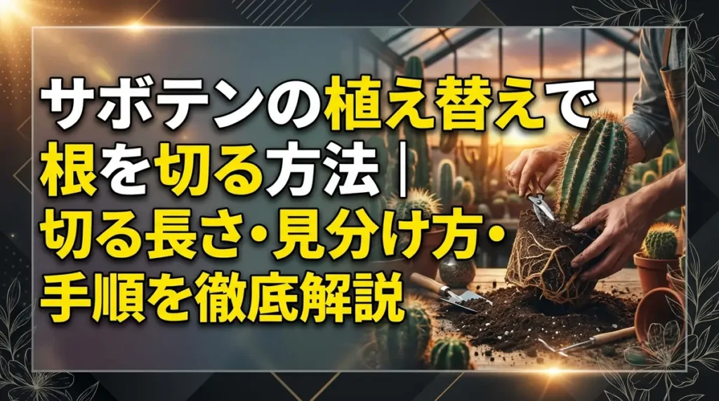 サボテンの植え替えで根を切る方法｜切る長さ・見分け方・手順を徹底解説