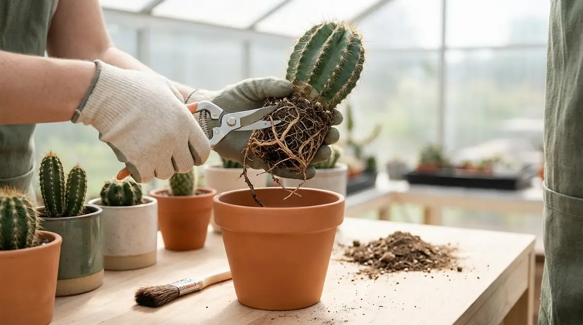 サボテンの根はどこまで切る？長さの目安を即答