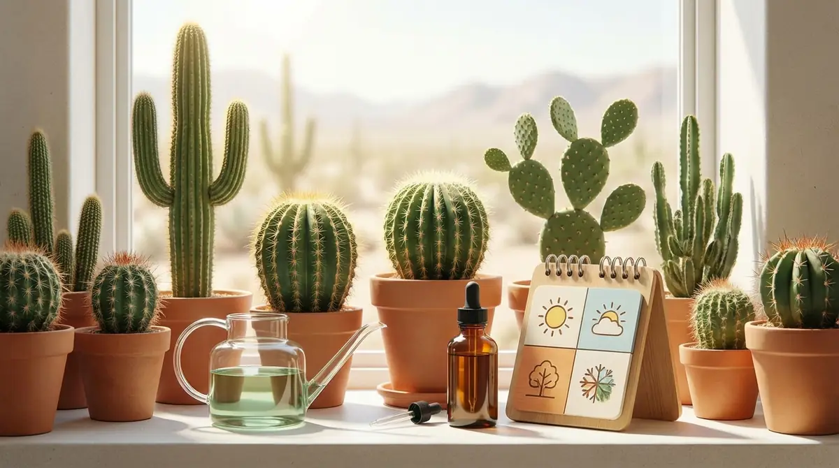 サボテンに液肥を与える時期と頻度【季節別カレンダー】