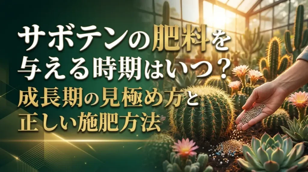 サボテンの肥料を与える時期はいつ？成長期の見極め方と正しい施肥方法