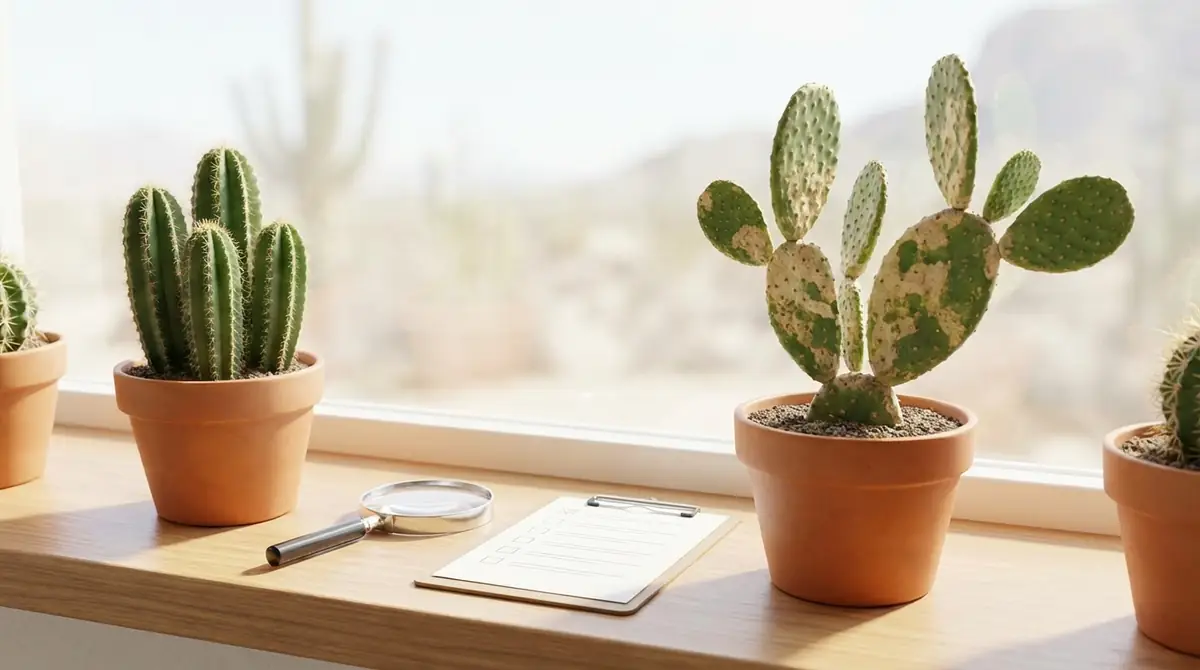 サボテンの葉焼け症状と見分け方｜早期発見チェックリスト