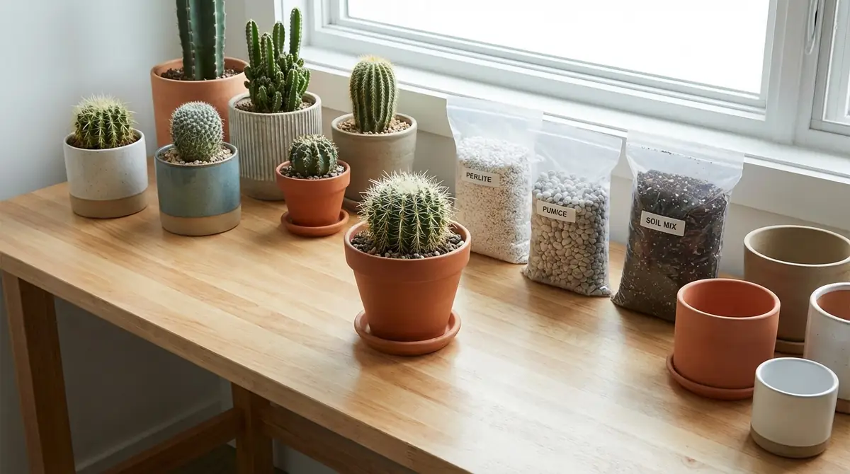 サボテン植え替え用の土と鉢の選び方