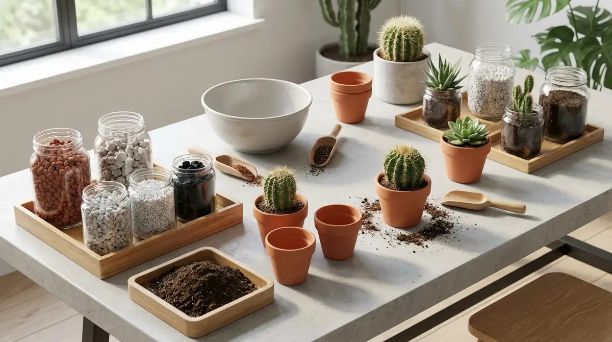 サボテン植え替え土の作り方|材料と配合手順