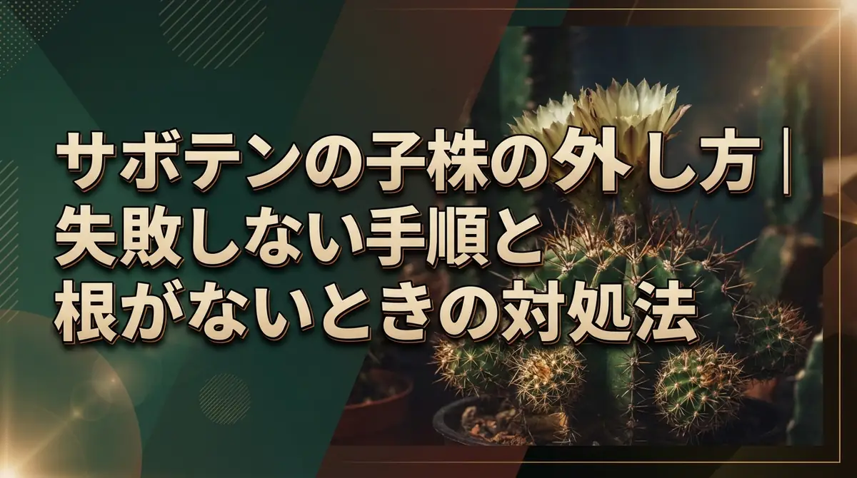 サボテンの子株の外し方|失敗しない手順と根がないときの対処法