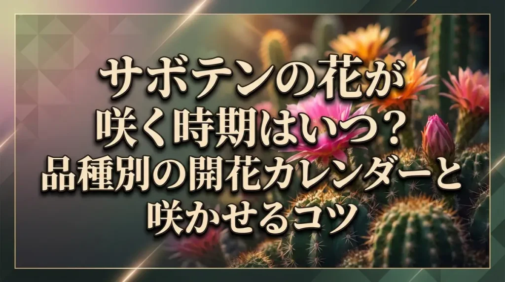 サボテンの花が咲く時期はいつ？品種別の開花カレンダーと咲かせるコツ
