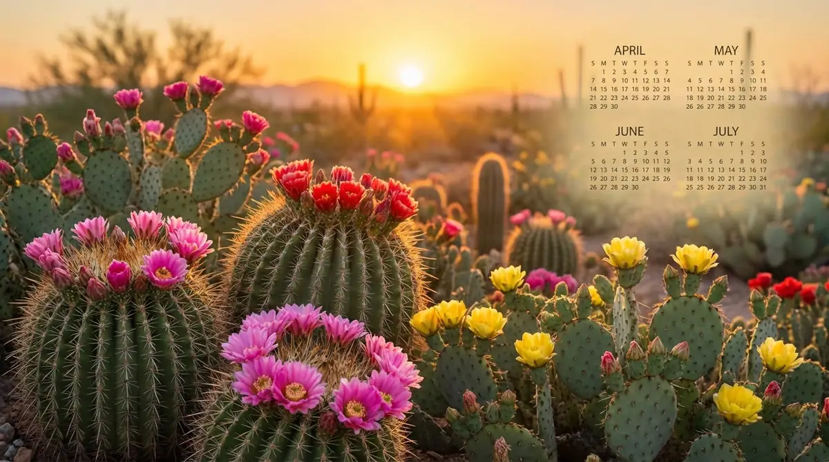 サボテンの花は4月〜7月に咲く品種が多い