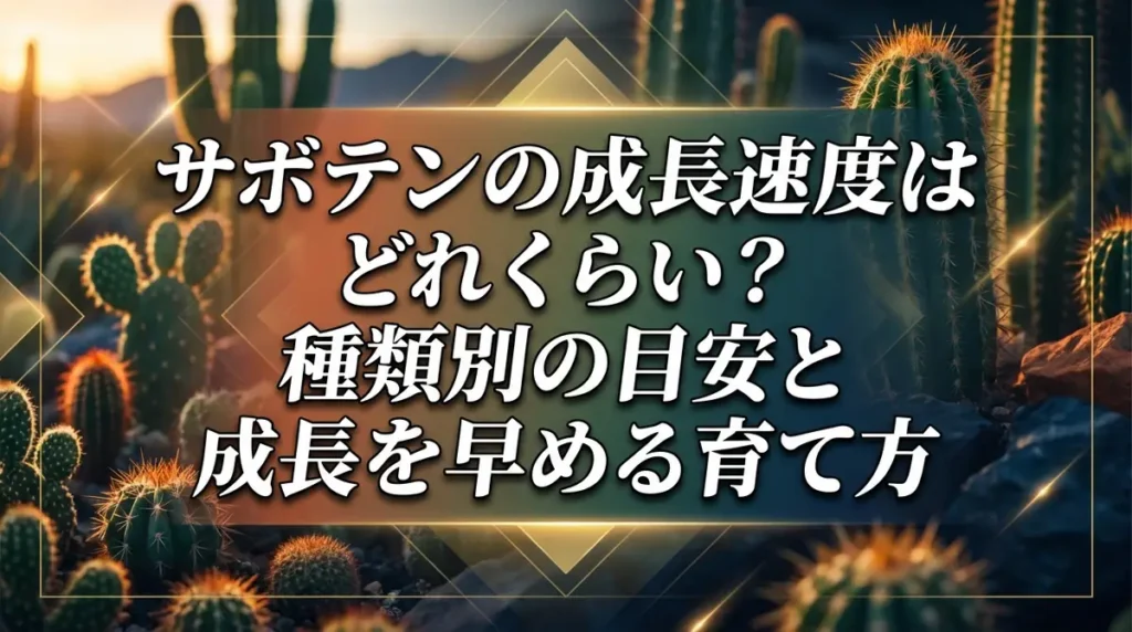 サボテンの成長速度はどれくらい？種類別の目安と成長を早める育て方