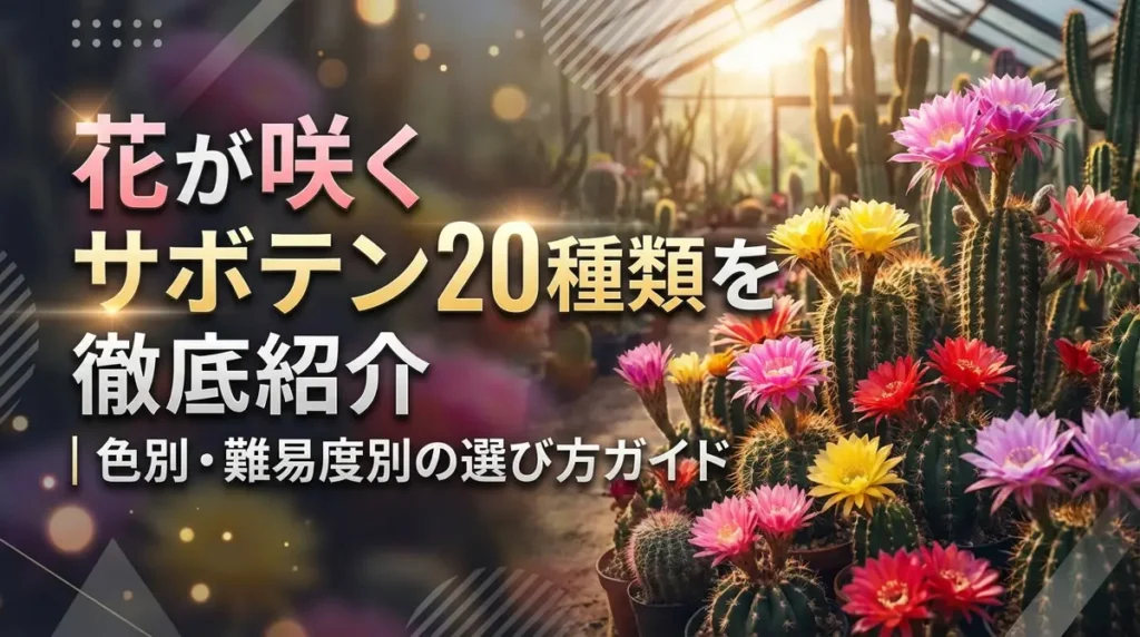 花が咲くサボテン20種類を徹底紹介｜色別・難易度別の選び方ガイド
