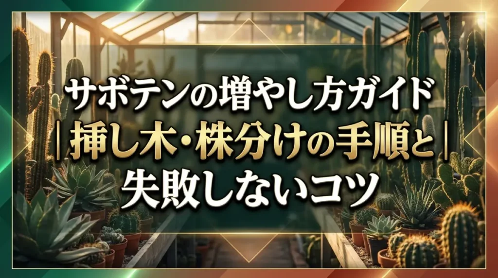 サボテンの増やし方ガイド｜挿し木・株分けの手順と失敗しないコツ