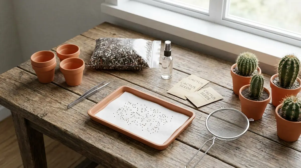 サボテンの種まきに必要な道具・土・種の準備