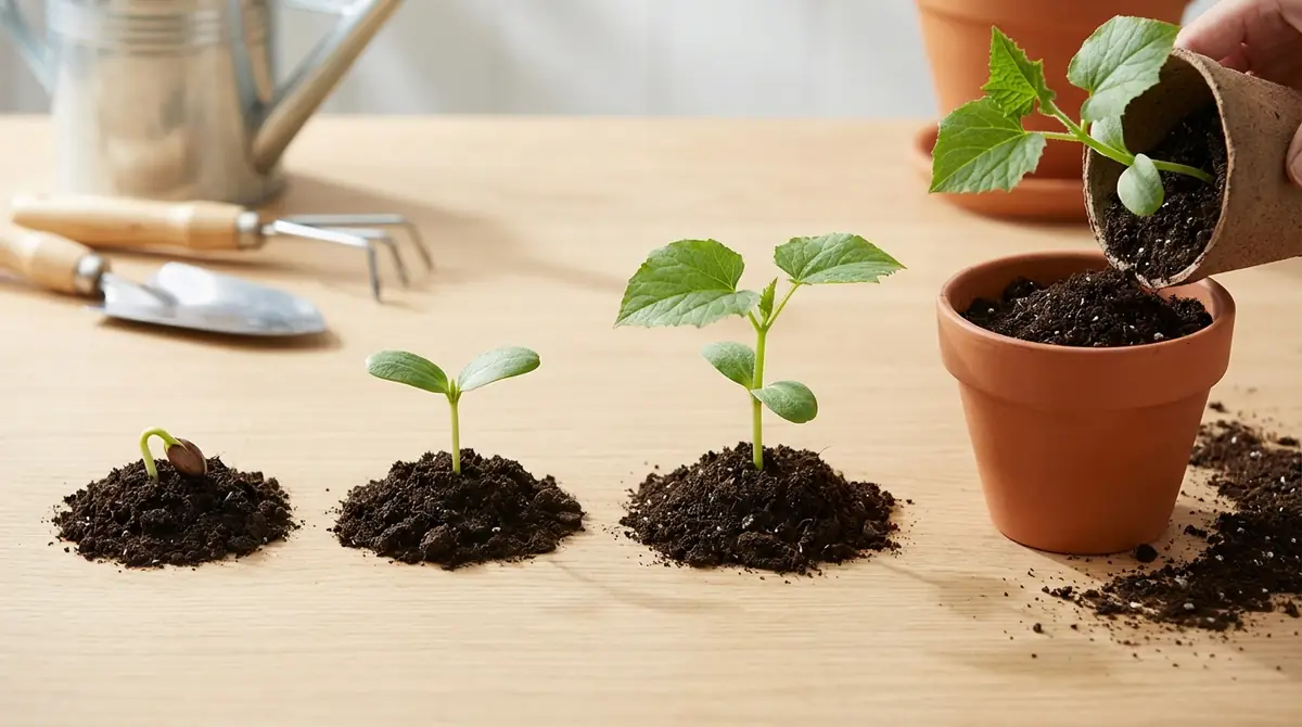 発芽後から植え替えまでの育成スケジュール