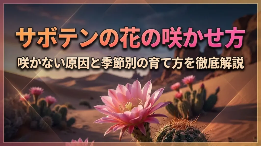 サボテンの花の咲かせ方｜咲かない原因と季節別の育て方を徹底解説
