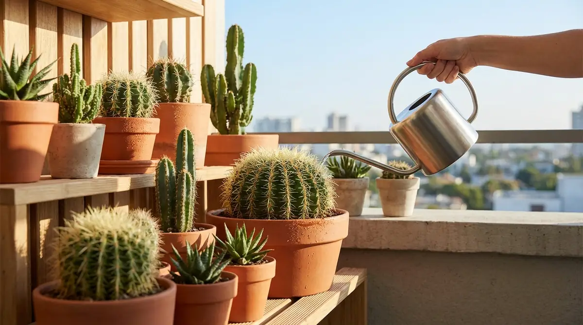 ベランダでのサボテンの水やり｜季節別の頻度と量