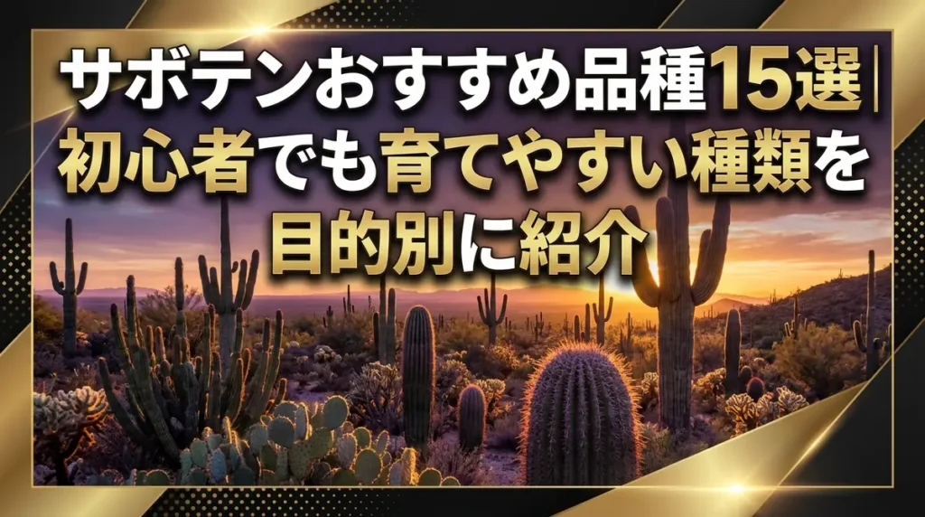 サボテンおすすめ品種15選｜初心者でも育てやすい種類を目的別に紹介