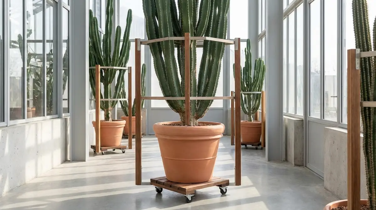 大型柱サボテンならではの管理術|転倒防止・支柱・移動のコツ