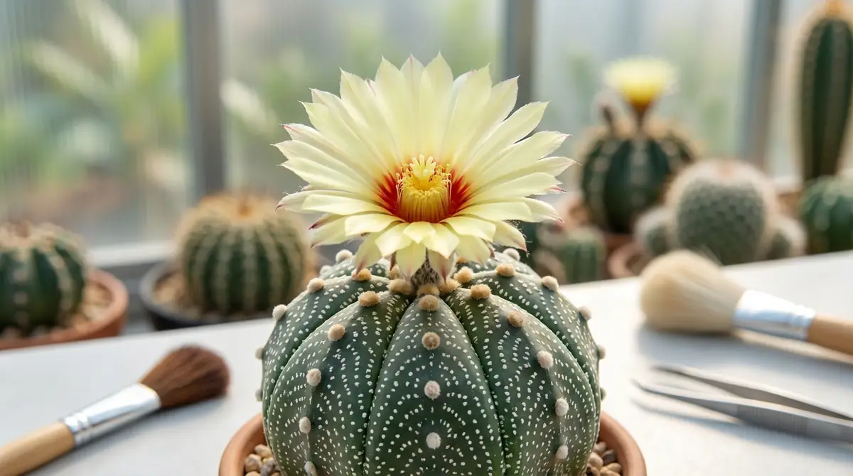 兜丸サボテンの花｜開花条件・時期・受粉と種取り