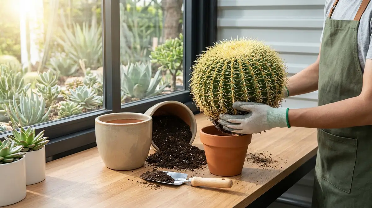 エキノカクタスの植え替え方法【時期と手順】