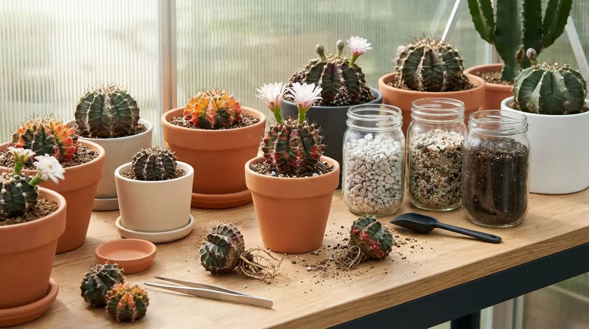 ギムノカリキウムの植え替え方法|時期・手順・鉢選び