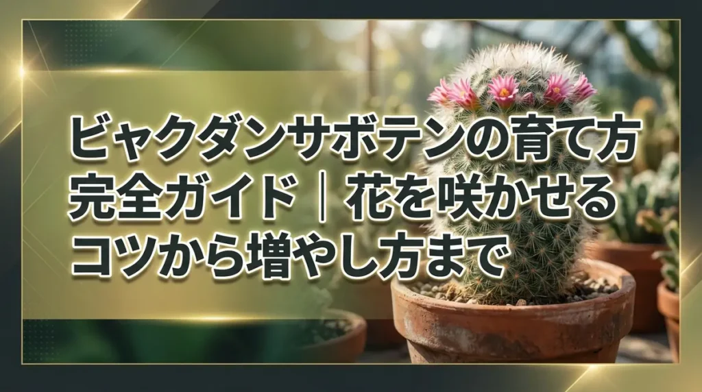 ビャクダンサボテンの育て方完全ガイド｜花を咲かせるコツから増やし方まで