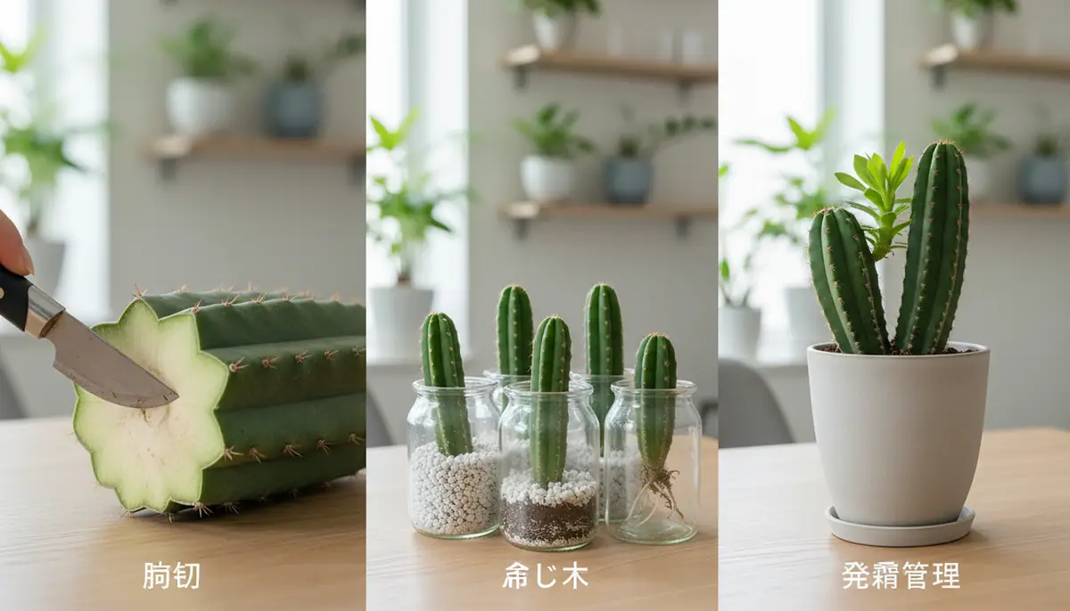 鬼面角の増やし方｜胴切り・挿し木の手順と発根管理